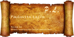 Paulovits Leila névjegykártya